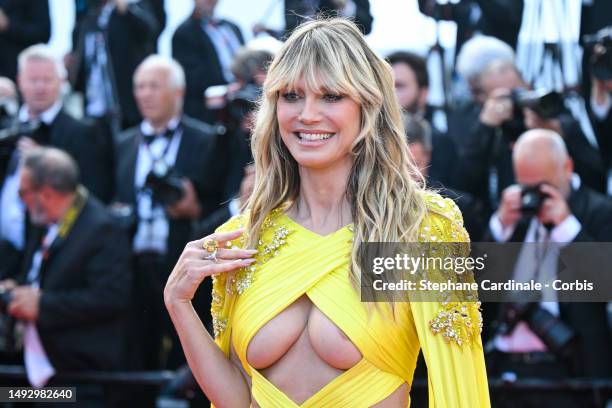 Heidi Klum attends the "La Passion De Dodin Bouffant" red carpet during the 76th annual Cannes film festival at Palais des Festivals on May 24, 2023...