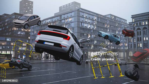 cars lifting off - car mid air stock pictures, royalty-free photos & images
