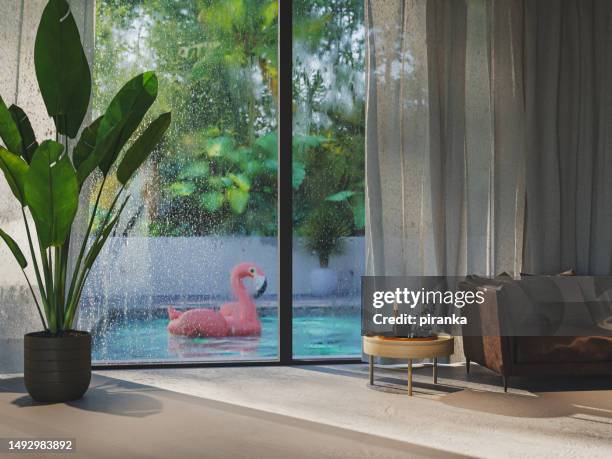 summer rain - rainy day window stock pictures, royalty-free photos & images