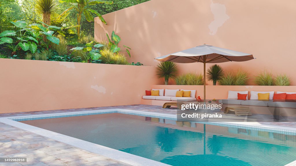 Pool in a tropical setting