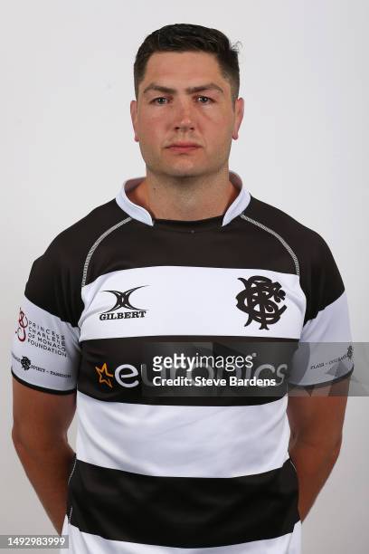 Rob Simmons poses during the Barbarians squad portraits session at Royal Garden Hotel on May 24, 2023 in London, England. The Barbarians will play...