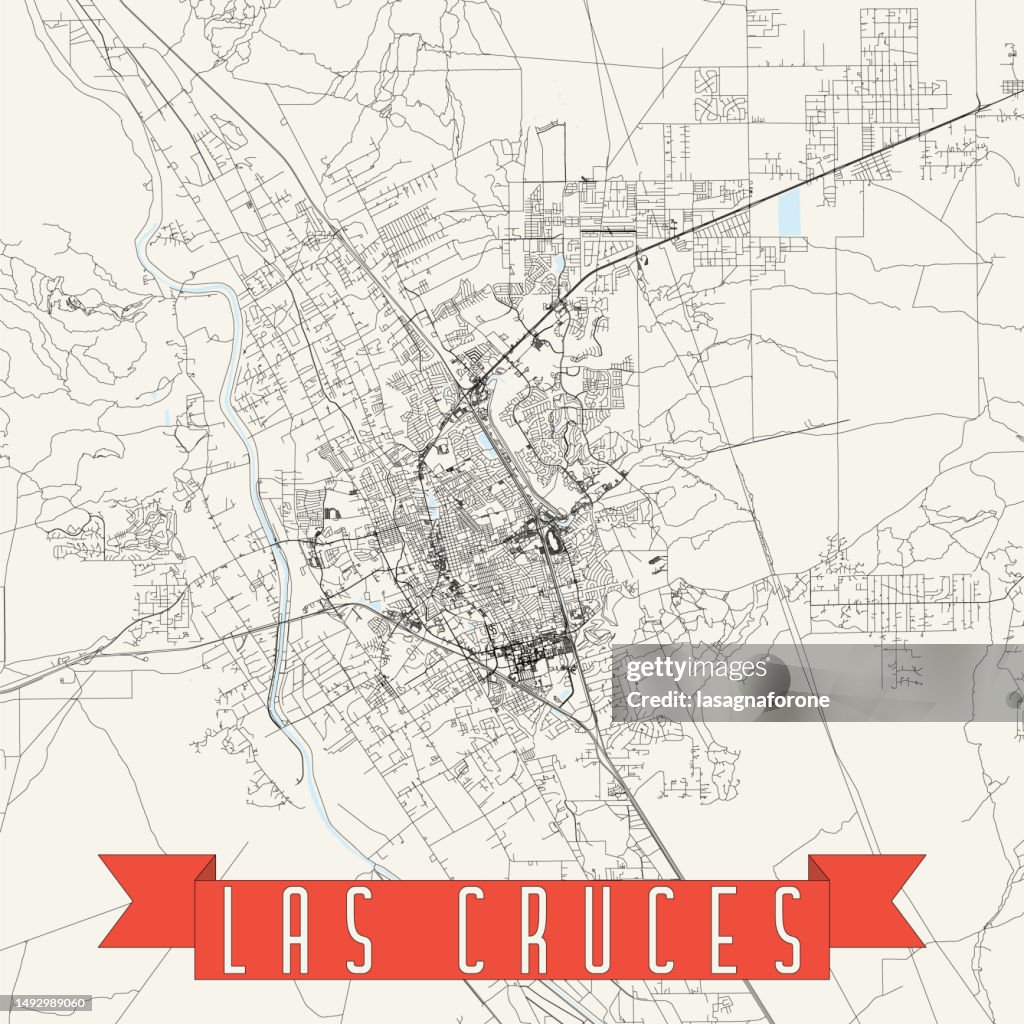 Las Cruces, New Mexico, USA Vector Map