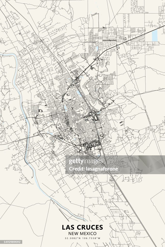 Las Cruces, New Mexico, USA Vector Map