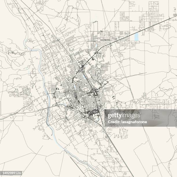 las cruces, new mexico, usa vector map - aerial desert stock illustrations