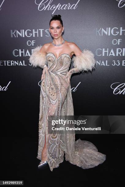 Kristina Liliana Chudinova attends the Knights of Charity Eternal 33 Birthday during the 76th annual Cannes film festival at on May 24, 2023 in...