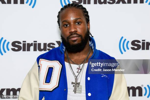 Shameik Moore visits SiriusXM Studios on May 24, 2023 in New York City.