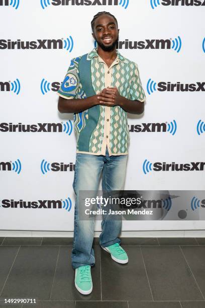 Caleb McLaughlin visits SiriusXM Studios on May 24, 2023 in New York City.