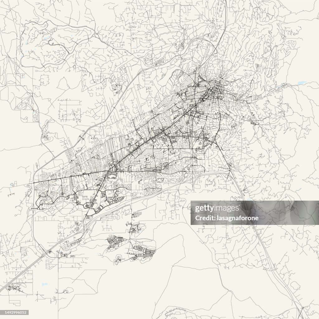 Santa Fe, New Mexico, USA Vector Map