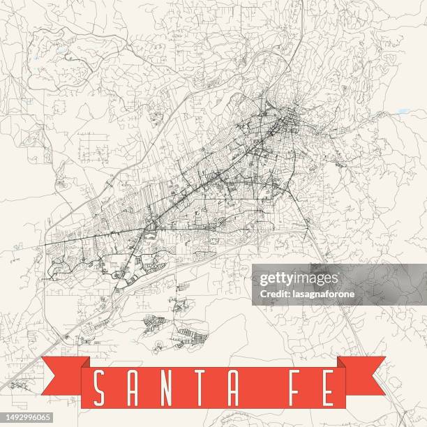 santa fe, new mexico, usa vector map - santa fe national forest stock illustrations