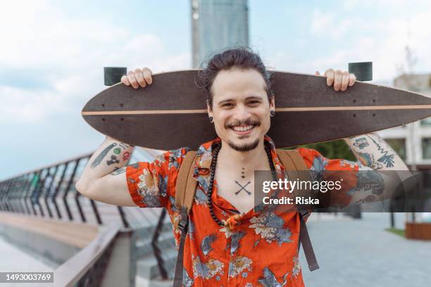 i am feeling good! - person skateboarding stock pictures, royalty-free photos & images