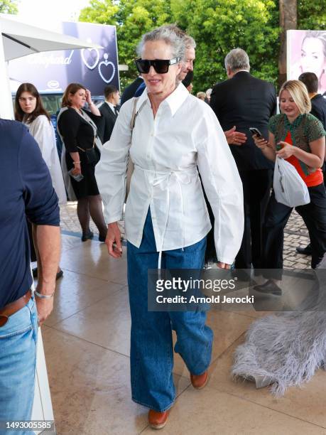 Andie MacDowell is seen at the Hotel Martinez during the 76th Cannes film festival on May 24, 2023 in Cannes, France.