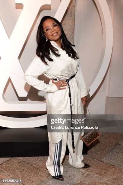 Oprah Winfrey attends the photocall ahead of the Louis Vuitton Cruise Show 2024 at Isola Bella on May 24, 2023 in Stresa, Italy.