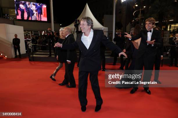 Mathieu Amalric attends the "Il Sol Dell'Avvenire " red carpet during the 76th annual Cannes film festival at Palais des Festivals on May 24, 2023 in...