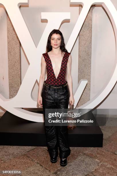 Alice Pagani attends the photocall ahead of the Louis Vuitton Cruise Show 2024 at Isola Bella on May 24, 2023 in Stresa, Italy.