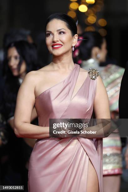 Sunny Leone attends the "Kennedy" red carpet during the 76th annual Cannes film festival at Palais des Festivals on May 24, 2023 in Cannes, France.