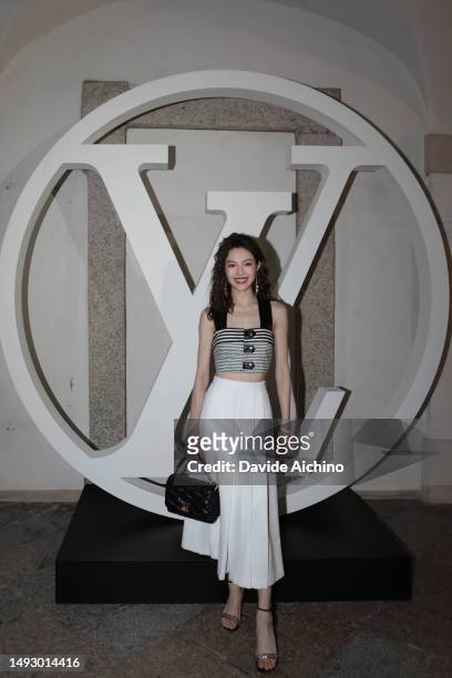 Elaine Zhong attends the photocall ahead of the Louis Vuitton Cruise Show 2024 at Isola Bella on May 24, 2023 in Stresa, Italy.