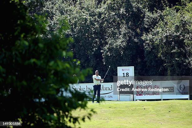 Francois Delamontagne of France in action during the first round of the English Challenge at Stoke by Nayland Golf, Hotel and Spa on July 26, 2012 in...
