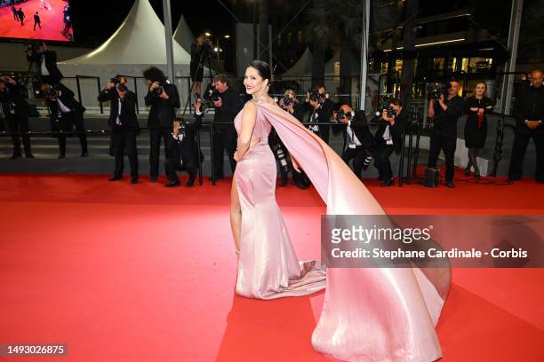 Sunny Leone attends the "Kennedy" red carpet during the 76th annual Cannes film festival at Palais des Festivals on May 24, 2023 in Cannes, France.
