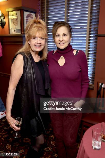 Annie Golden and Kathy Najimy attend the Marc Shaiman & Scott Wittman Sardi's Caricature Unveiling at Sardi's on May 24, 2023 in New York City.