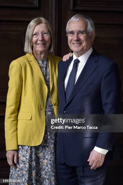 Nicholas Stern and his wife Susan Stern attend the Meeting with the 2001 Nobel Prize for Economics Joseph Eugene Stiglitz for the Lectio Cathedrae...