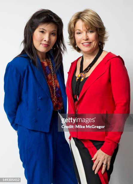 President and CEO of The Paley Center for Media in New York City, Pat Mitchell and journalist/author, Sheryl WuDunn are photographed for Fast Company...