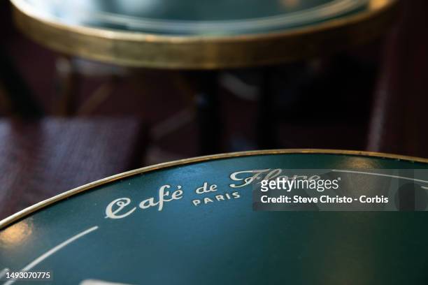 The famous Cafe de Flore in Saint-Germain, on August 21 in Paris, France.