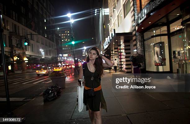 Matilde Hoffman walks to the train after working her part time hostessing job June 22, 2012 in New York City. Matilda graduated from University of...