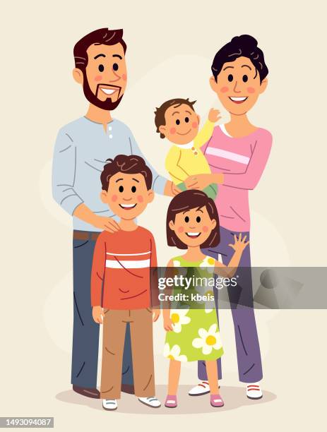 family portrait - baby beard stock illustrations