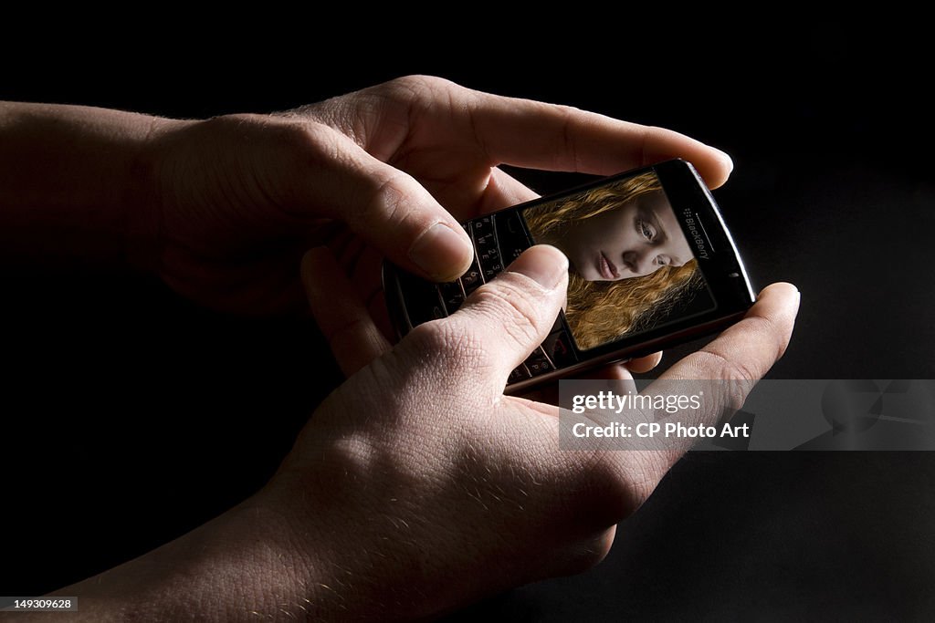 Smartphone in men's hands