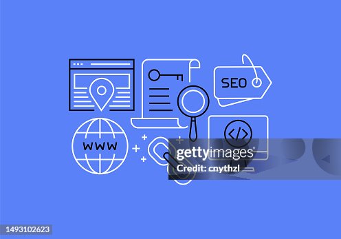 Search Engine Optimization Related Line Banner Design. Webpage, Traffic, Rating, Searching, Tagline, Keywords. Search Engine Optimization Related Line Banner Design. Webpage, Traffic, Rating, Searching, Tagline, Keywords.