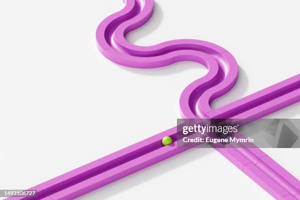 3d image of rolling objects along a path.  the concept of choice. - achievement gap stock pictures, royalty-free photos & images