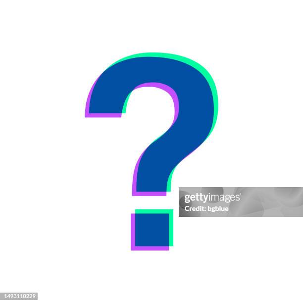 question mark. icon with two color overlay on white background - question mark 3d type stock illustrations