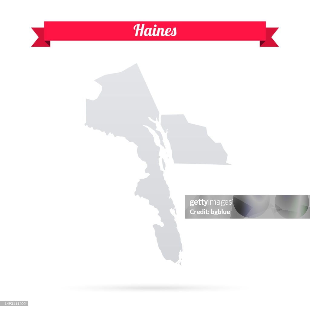 Haines, Alaska. Map on white background with red banner