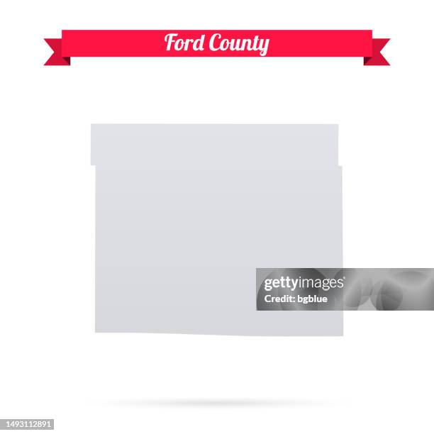 ford county, kansas. map on white background with red banner - dodge city kansas stock illustrations