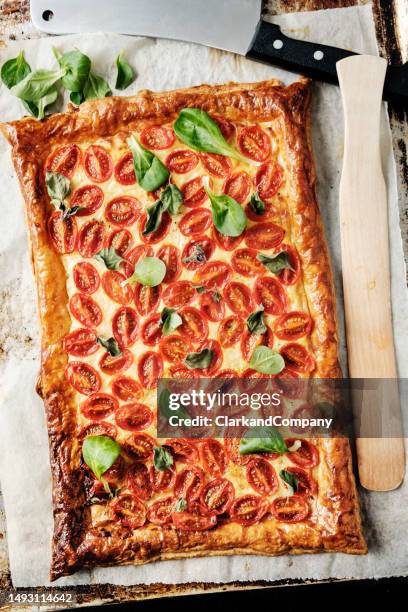 tomato tart - recipe stock pictures, royalty-free photos & images