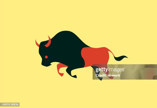 angry bison running - american bison stock illustrations