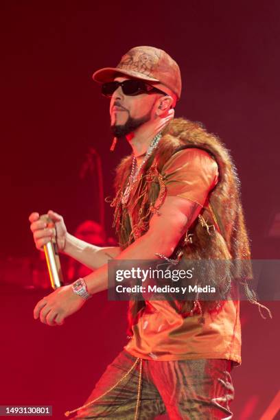 Yandel of Wisin & Yandel performs during a concert at Foro Sol on May 24, 2023 in Mexico City, Mexico.