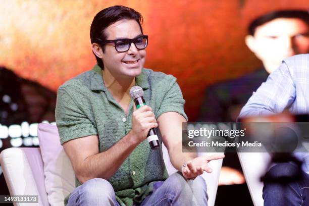 Ernesto D'Alessio speaks during a press conference at Breathless Hotel on May 24, 2023 in Cancun, Mexico.