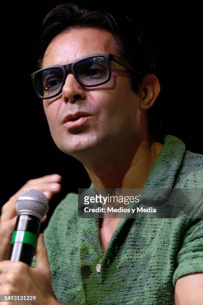 Ernesto D'Alessio speaks during a press conference at Breathless Hotel on May 24, 2023 in Cancun, Mexico.