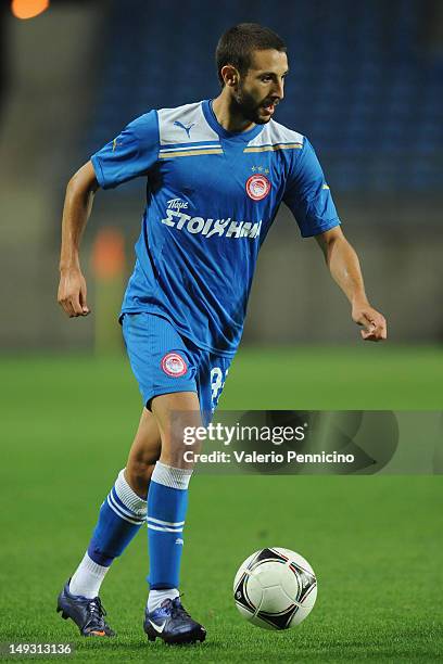 Djamel Abdoun of Olympiacos FC in action during a preseason friendly match between Olympiacos FC and Braga on July 26, 2012 in Faro, Portugal.