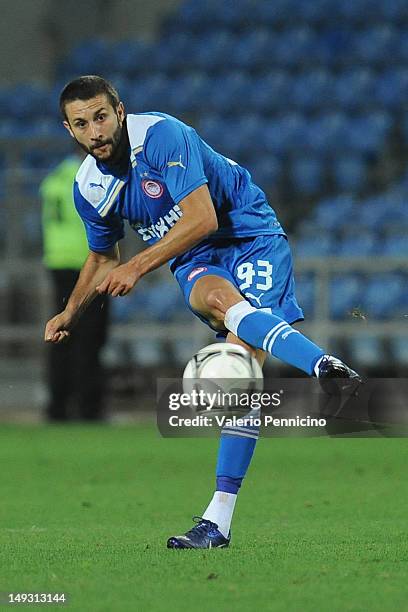 Djamel Abdoun of Olympiacos FC in action during a preseason friendly match between Olympiacos FC and Braga on July 26, 2012 in Faro, Portugal.