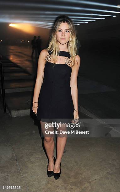 Jazzy de Lisser arrives at the Warner Music Group Pre-Olympics Party in the Southern Tanks Gallery at the Tate Modern on July 26, 2012 in London,...