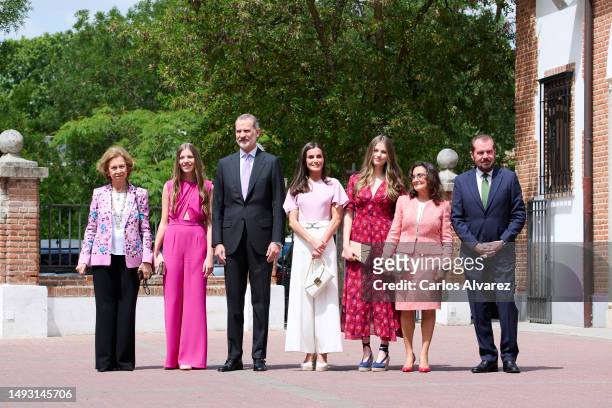 Queen Sofia, Princess Sofia of Spain, King Felipe VI of Spain, Queen Letizia of Spain, Crown Princess Leonor of Spain, Paloma Rocasolano and Jesus...