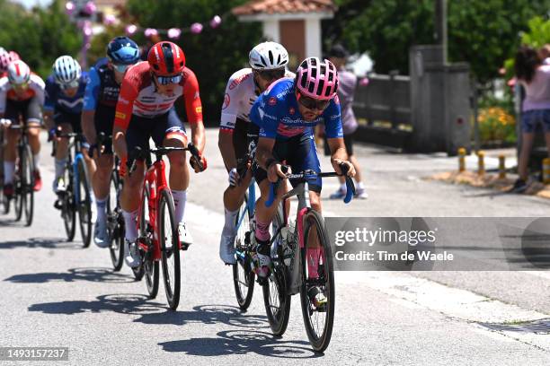 Ben Healy of Ireland and Team EF Education-EasyPost - Blue Mountain Jersey competes during the 106th Giro d'Italia 2023, Stage 18 a 161km stage from...