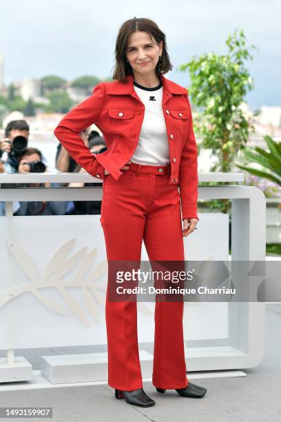 Juliette Binoche attends the "La Passion De Dodin Bouffant" photocall at the 76th annual Cannes film festival at Palais des Festivals on May 25, 2023...