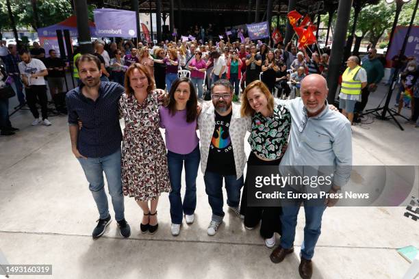 The regional coordinator of Podemos Murcia, Javier Sanchez Serna; the candidate for the Presidency of Murcia for Unidas Podemos, Maria Marin; the...