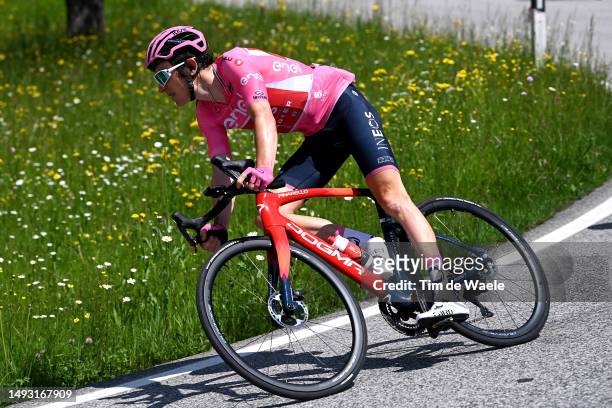 Geraint Thomas of The United Kingdom and Team INEOS Grenadiers - Pink Leader Jersey competes during the 106th Giro d'Italia 2023, Stage 18 a 161km...