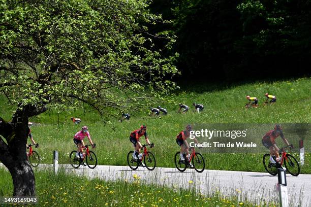 Geraint Thomas of The United Kingdom and Team INEOS Grenadiers - Pink Leader Jersey with teammates compete during the 106th Giro d'Italia 2023, Stage...