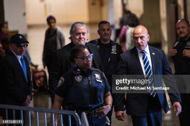 Steve Bannon, former advisor to President Donald Trump, arrives for a court appearance at NYS Supreme Court on May 25, 2023 in New York City. Bannon...