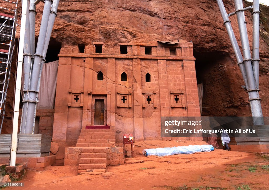 Bete Abba Libanos rock-hewn church, Amhara Region, Lalibela, Ethiopia...